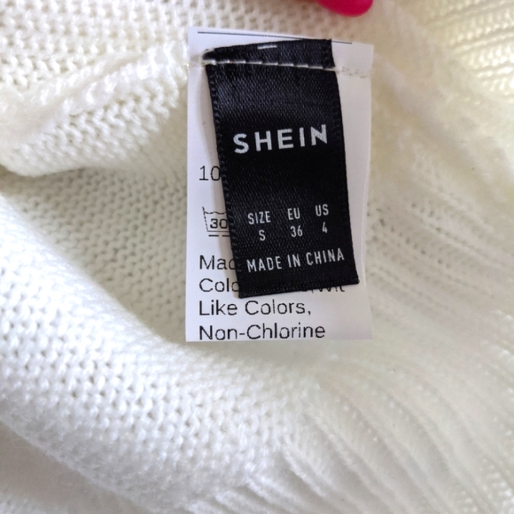 NWT Pearl Beaded Distressed Cardigan, white, small - Picture 9 of 12